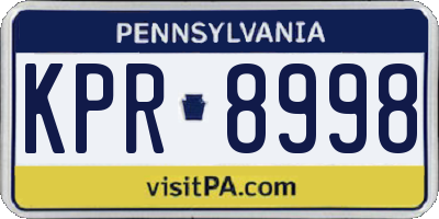 PA license plate KPR8998