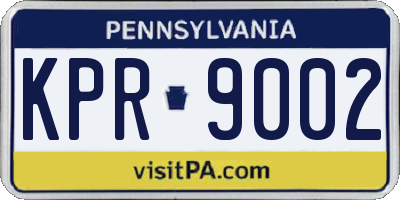 PA license plate KPR9002
