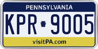 PA license plate KPR9005