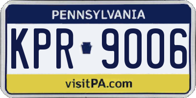 PA license plate KPR9006
