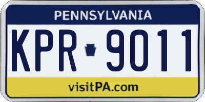 PA license plate KPR9011