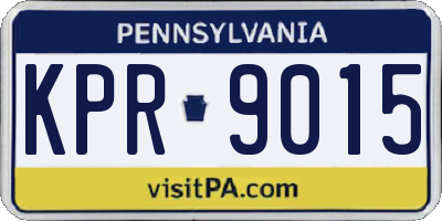 PA license plate KPR9015