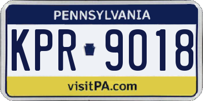 PA license plate KPR9018