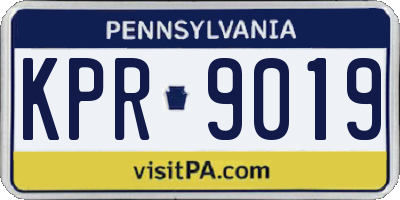 PA license plate KPR9019