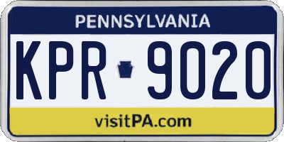 PA license plate KPR9020