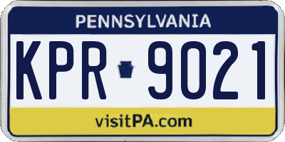 PA license plate KPR9021