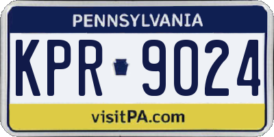 PA license plate KPR9024