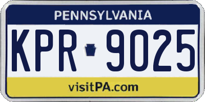 PA license plate KPR9025