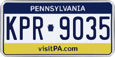 PA license plate KPR9035