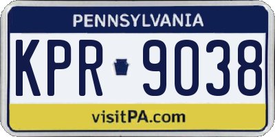 PA license plate KPR9038