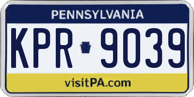 PA license plate KPR9039