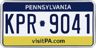 PA license plate KPR9041