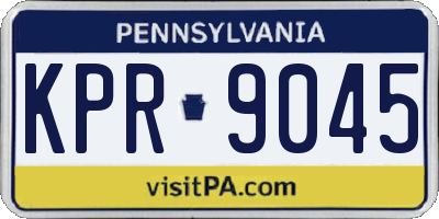 PA license plate KPR9045