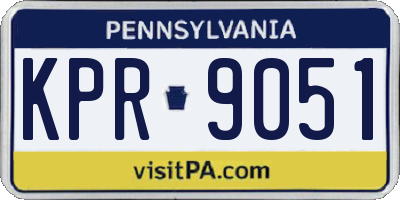 PA license plate KPR9051