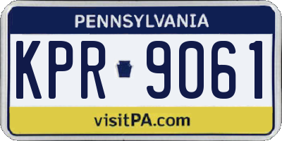PA license plate KPR9061