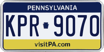 PA license plate KPR9070