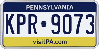 PA license plate KPR9073