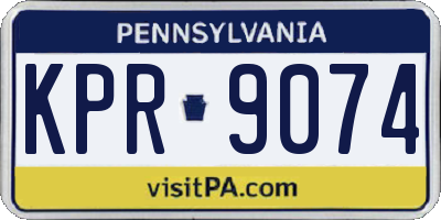 PA license plate KPR9074