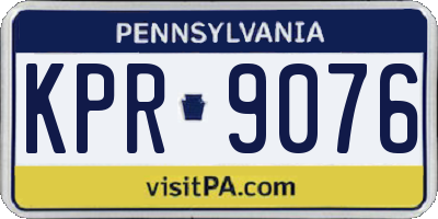 PA license plate KPR9076