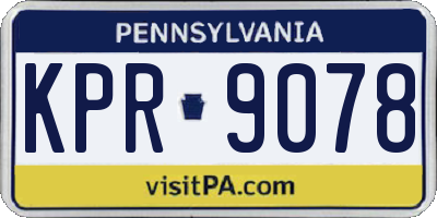 PA license plate KPR9078