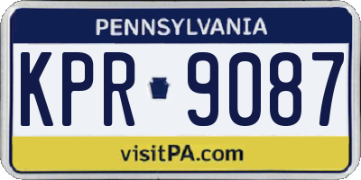 PA license plate KPR9087