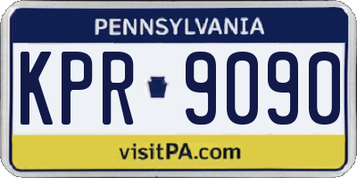 PA license plate KPR9090