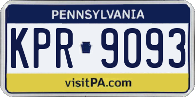 PA license plate KPR9093