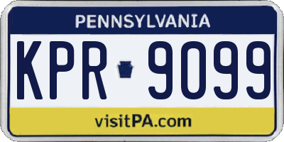 PA license plate KPR9099