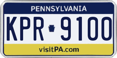 PA license plate KPR9100