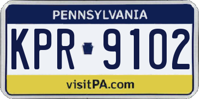 PA license plate KPR9102
