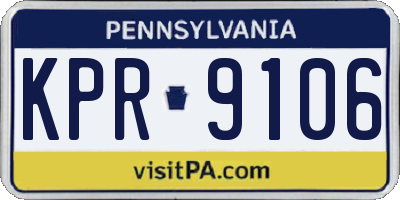 PA license plate KPR9106