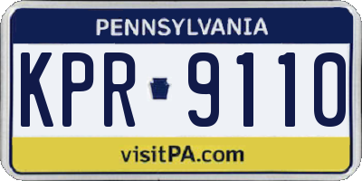 PA license plate KPR9110