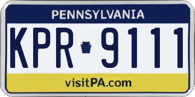 PA license plate KPR9111