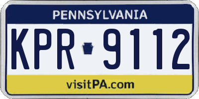 PA license plate KPR9112