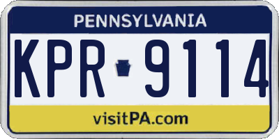PA license plate KPR9114