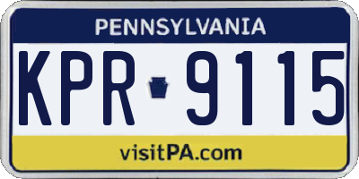 PA license plate KPR9115