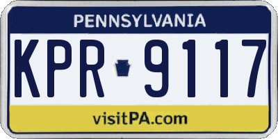 PA license plate KPR9117