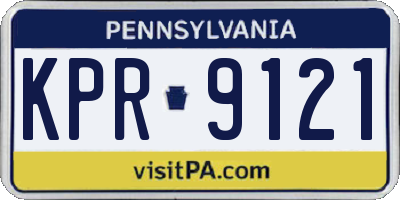 PA license plate KPR9121