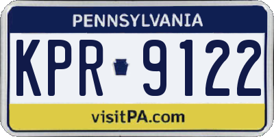 PA license plate KPR9122