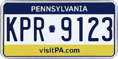 PA license plate KPR9123
