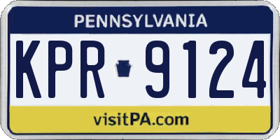 PA license plate KPR9124
