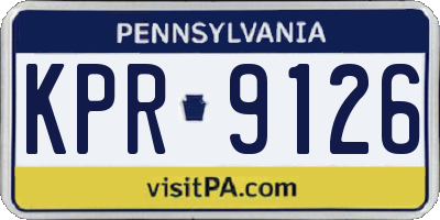 PA license plate KPR9126