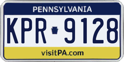 PA license plate KPR9128