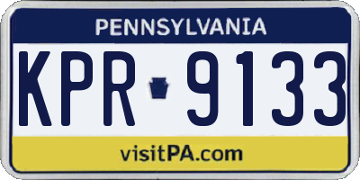 PA license plate KPR9133