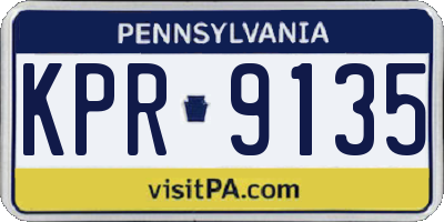 PA license plate KPR9135