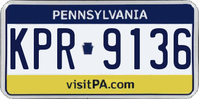 PA license plate KPR9136