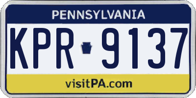 PA license plate KPR9137