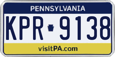 PA license plate KPR9138