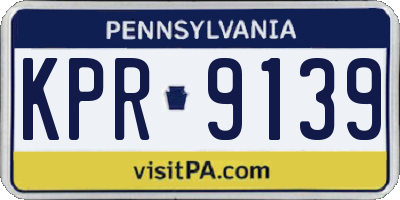 PA license plate KPR9139
