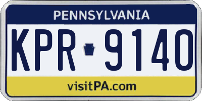 PA license plate KPR9140